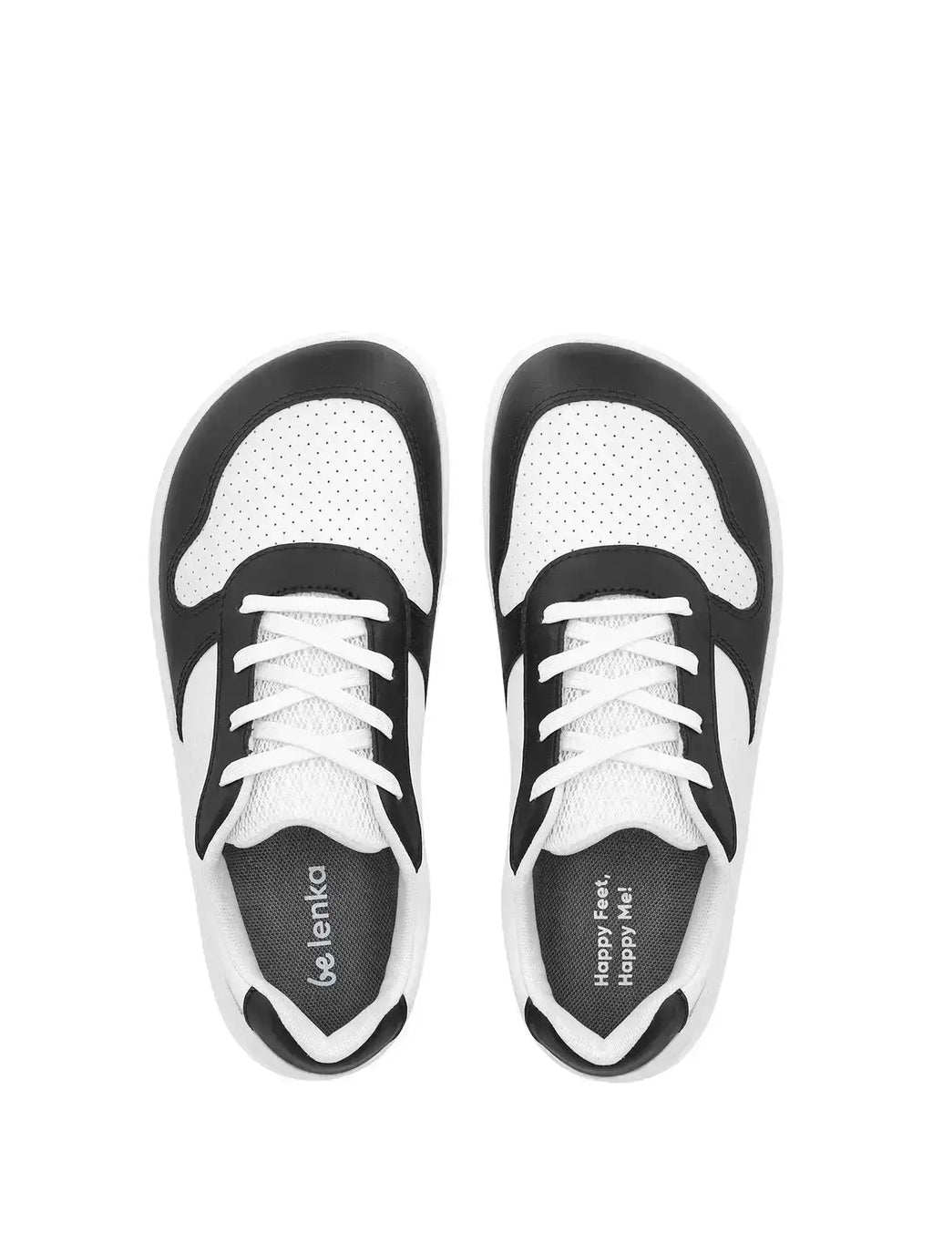 Be Lenka Kids - Scoot Junior White & Black - Zapatillas barefoot infantiles blanco y negro
