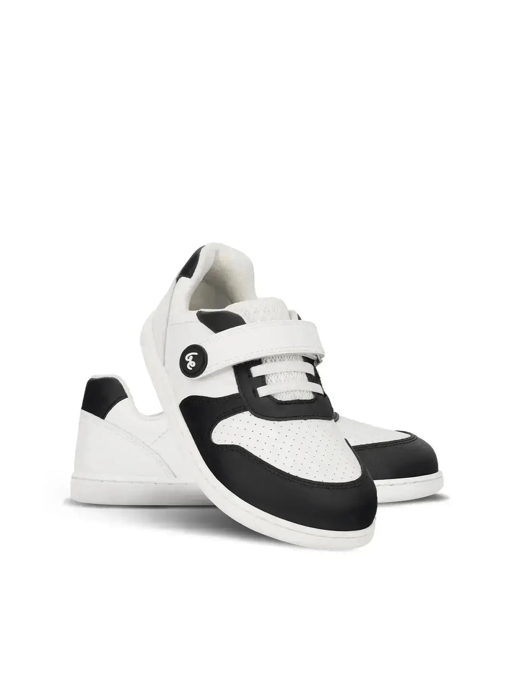 Be Lenka Kids - Scoot White & Black - Zapatillas Barefoot infantiles blancas y negras