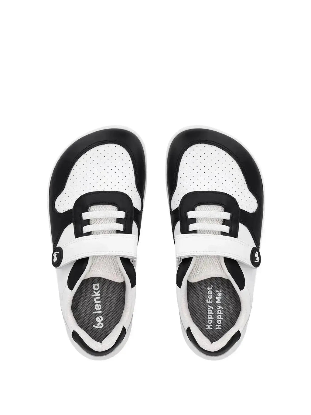 Be Lenka Kids - Scoot White & Black - Zapatillas Barefoot infantiles blancas y negras