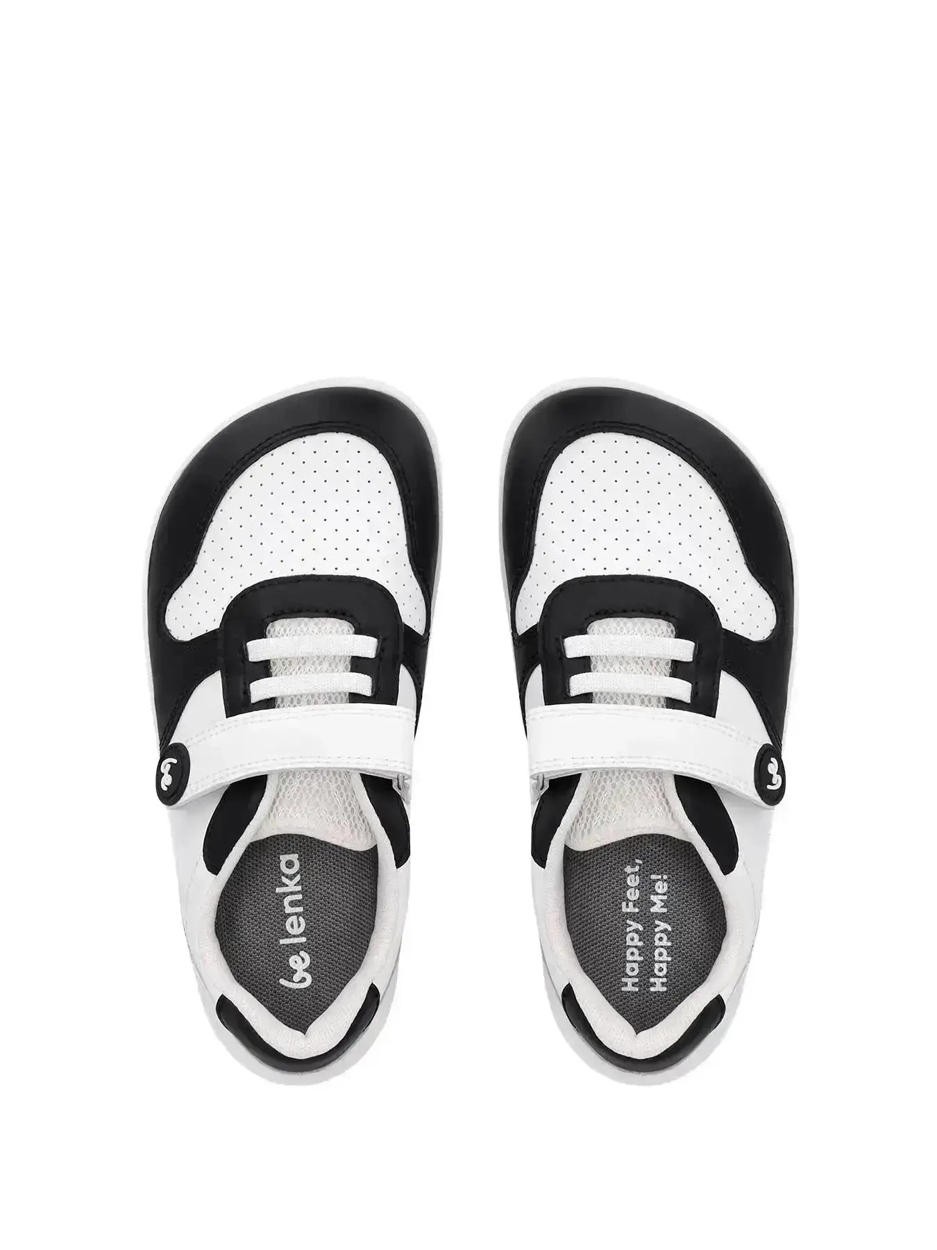 Be Lenka Kids - Scoot White & Black - Zapatillas Barefoot infantiles blancas y negras