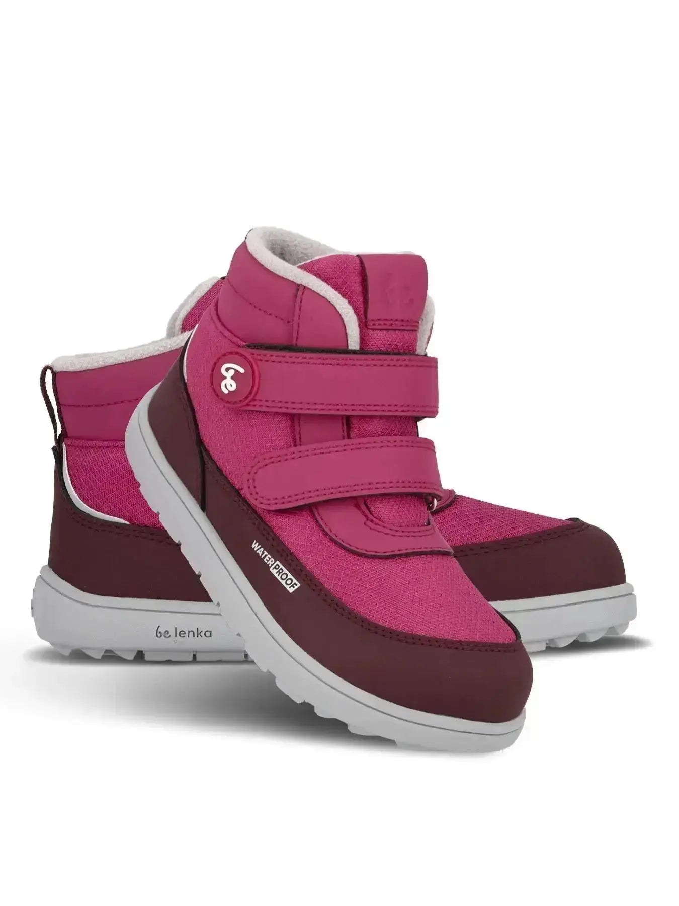 Be Lenka Kids - Zippu Berry & Gris - Chaussures barefoot d'hiver