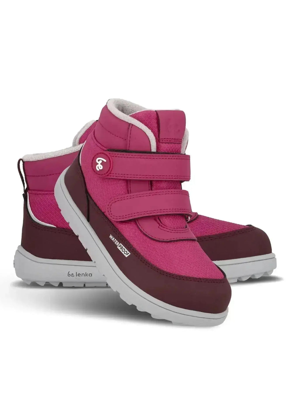 Be Lenka Kids - Zippu Junior Berry & Grey - Zapatos barefoot de invierno