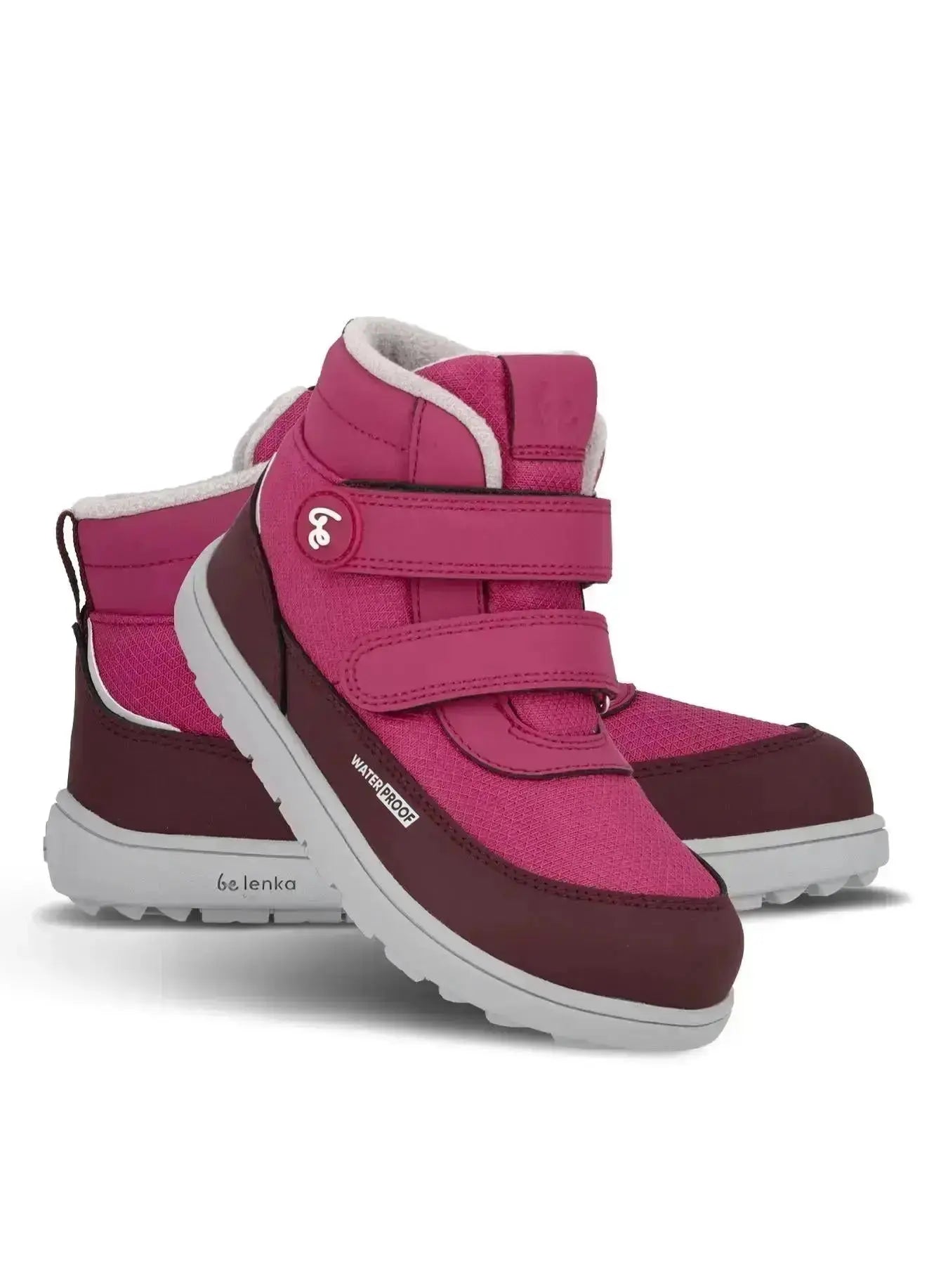 Be Lenka Kids - Zippu Junior Berry & Grey - Zapatos barefoot de invierno