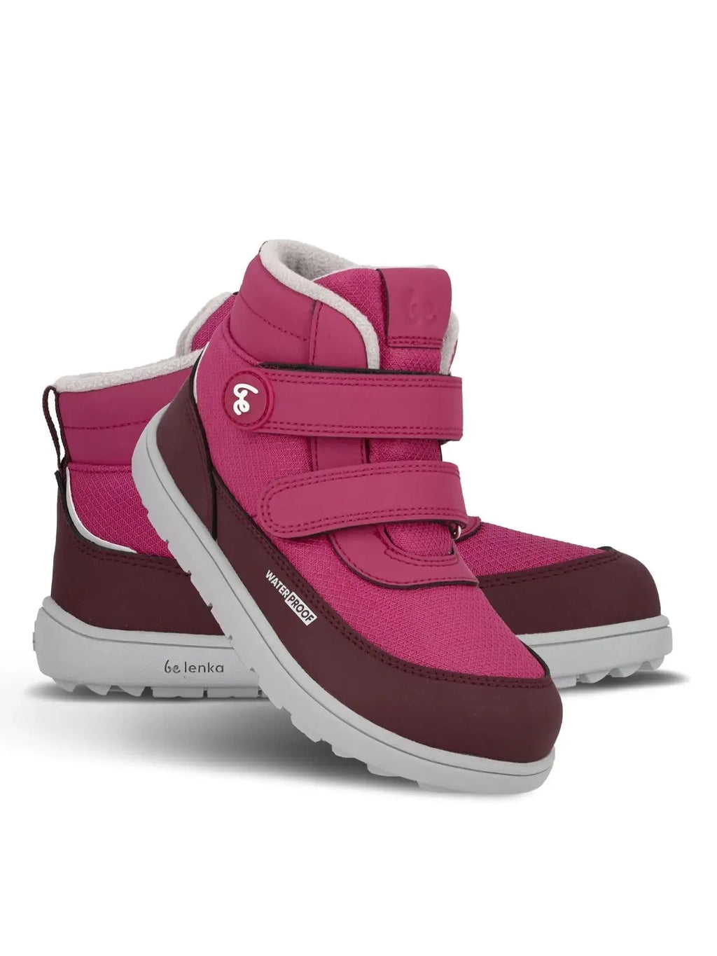 Be Lenka Kids - Zippu Junior Berry & Grey - Zapatos barefoot de invierno