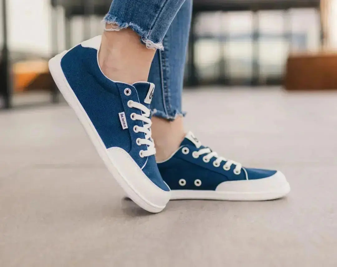Be Lenka - Rebound Bleu Foncé & Blanc - Chaussures barefoot en toile