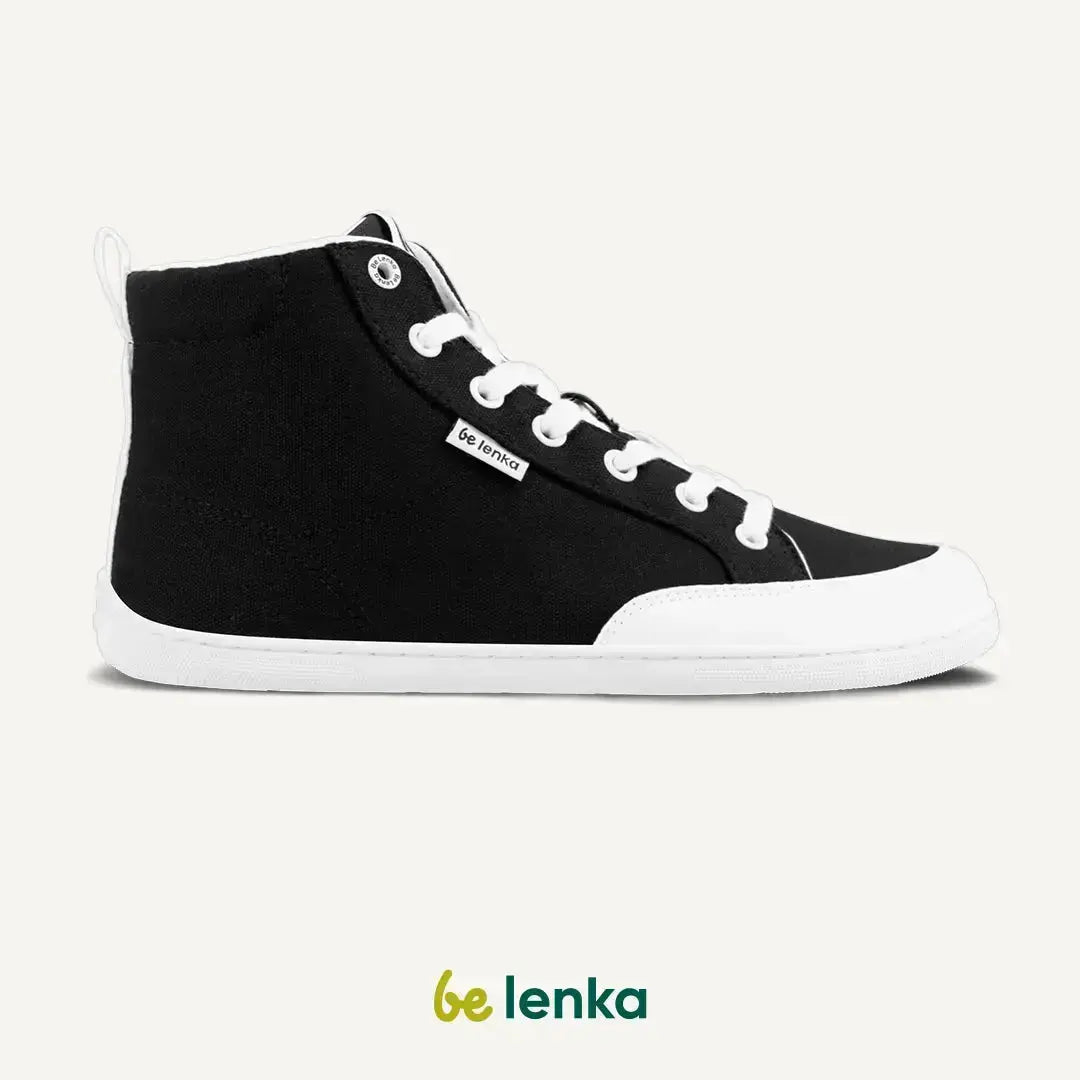 Be Lenka - Rebound High Top Black & White - Lonetas barefoot de caña alta negras