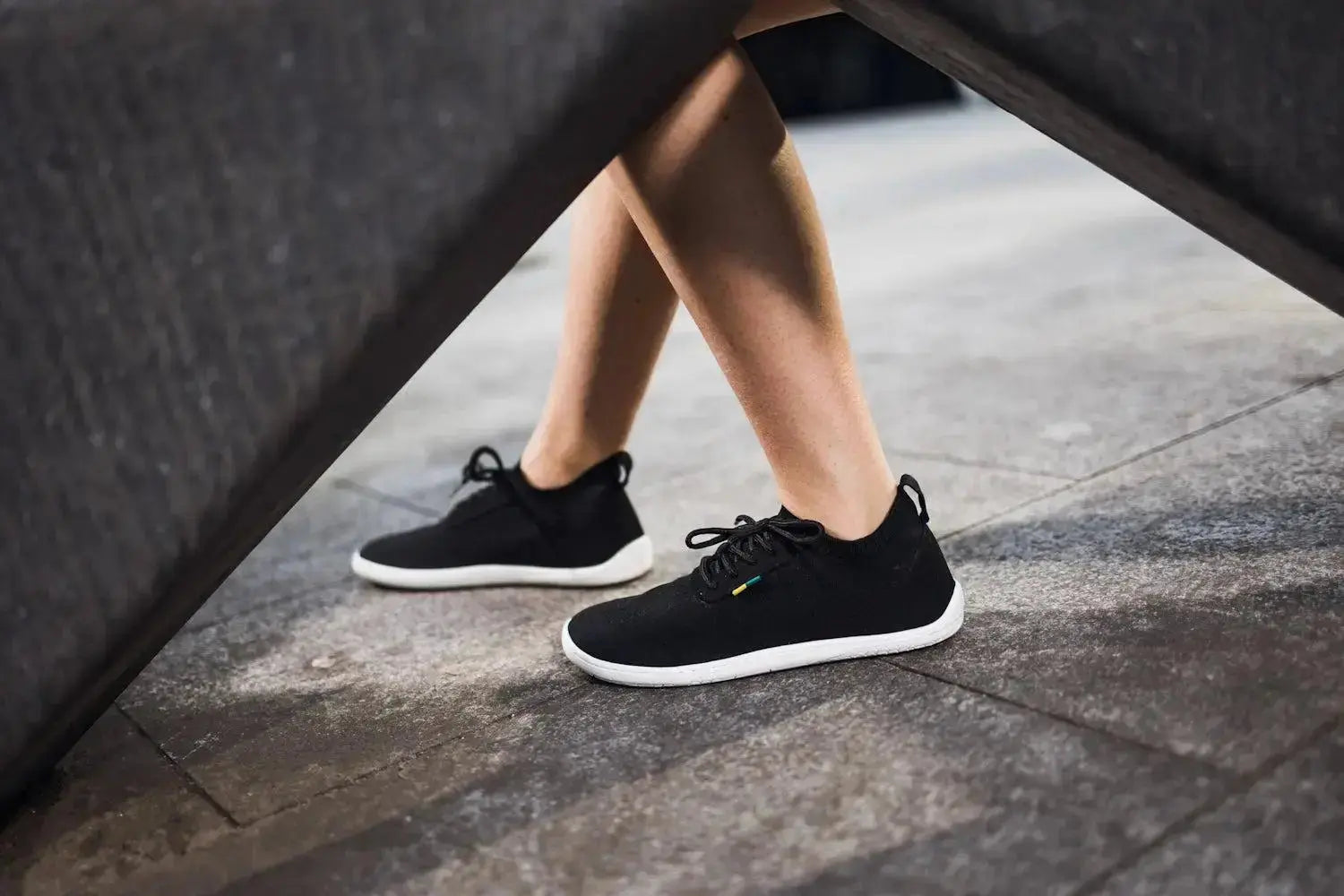 Be Lenka - Stride Black & White- Zapatillas barefoot unisex negras