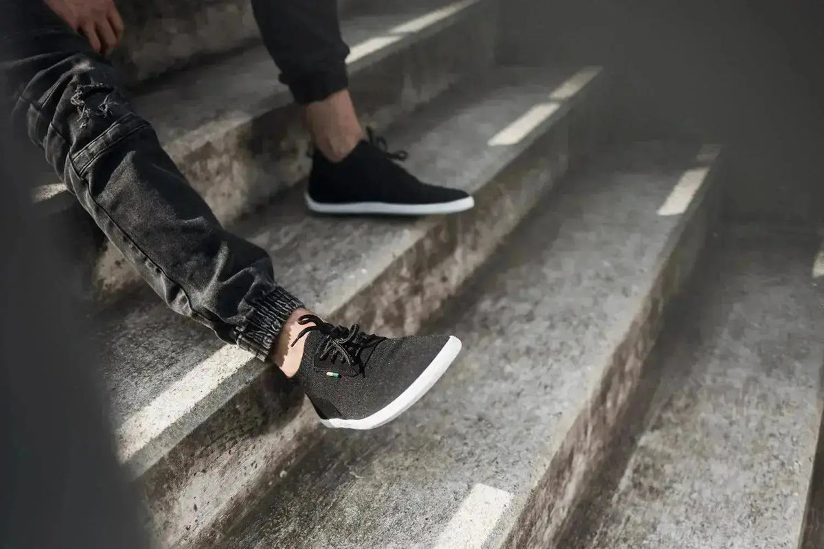 Be Lenka - Stride Black & White- Zapatillas barefoot unisex negras