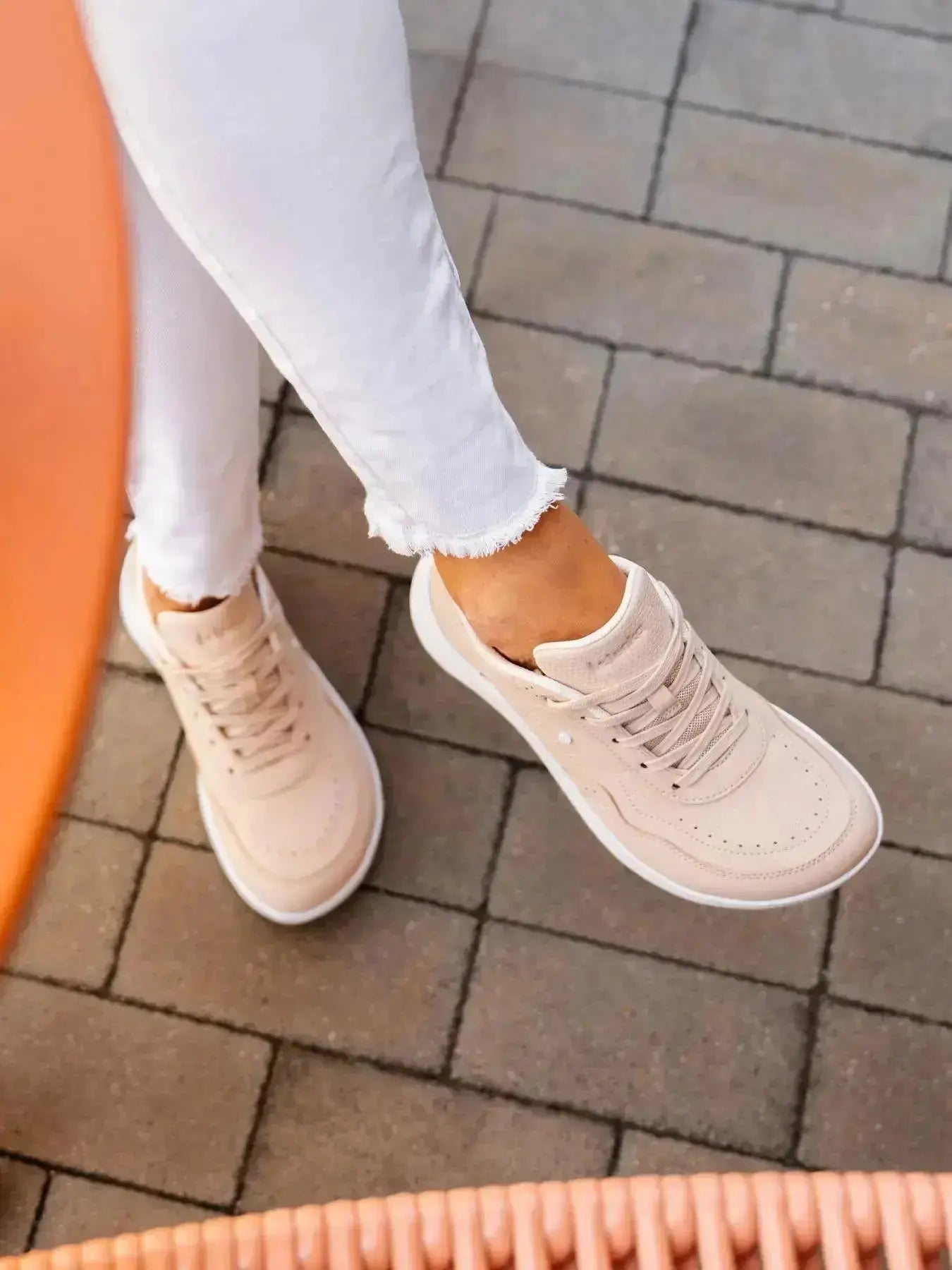 Be Lenka - Sydney White & Beige - Zapatillas barefoot de transición para mujer blancas