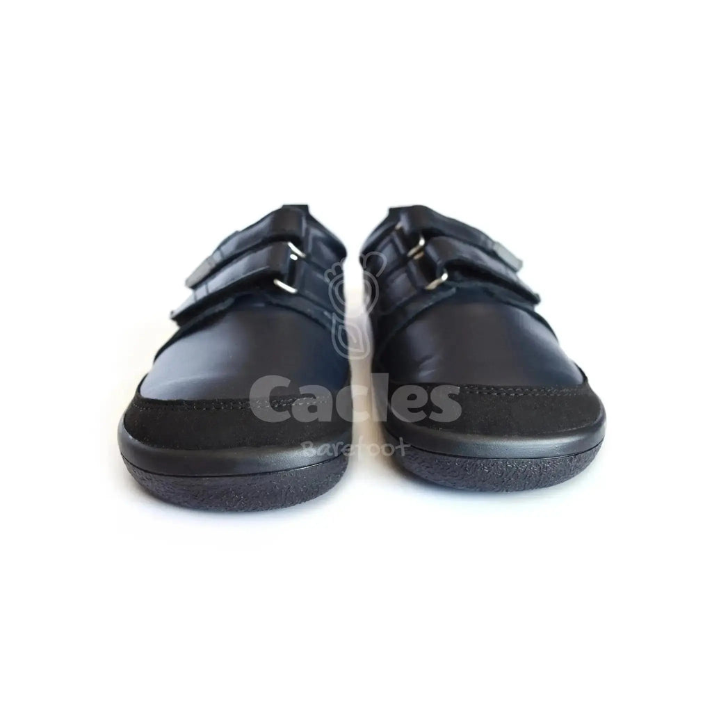 Beda - Just Black - zapatos colegiales barefoot infantiles negro