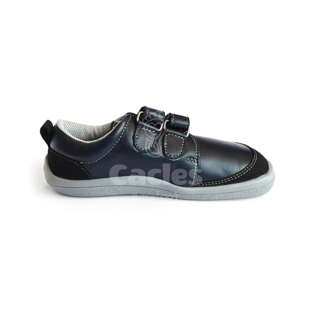 Beda - Luc - zapatos colegiales barefoot infantiles azul oscuro