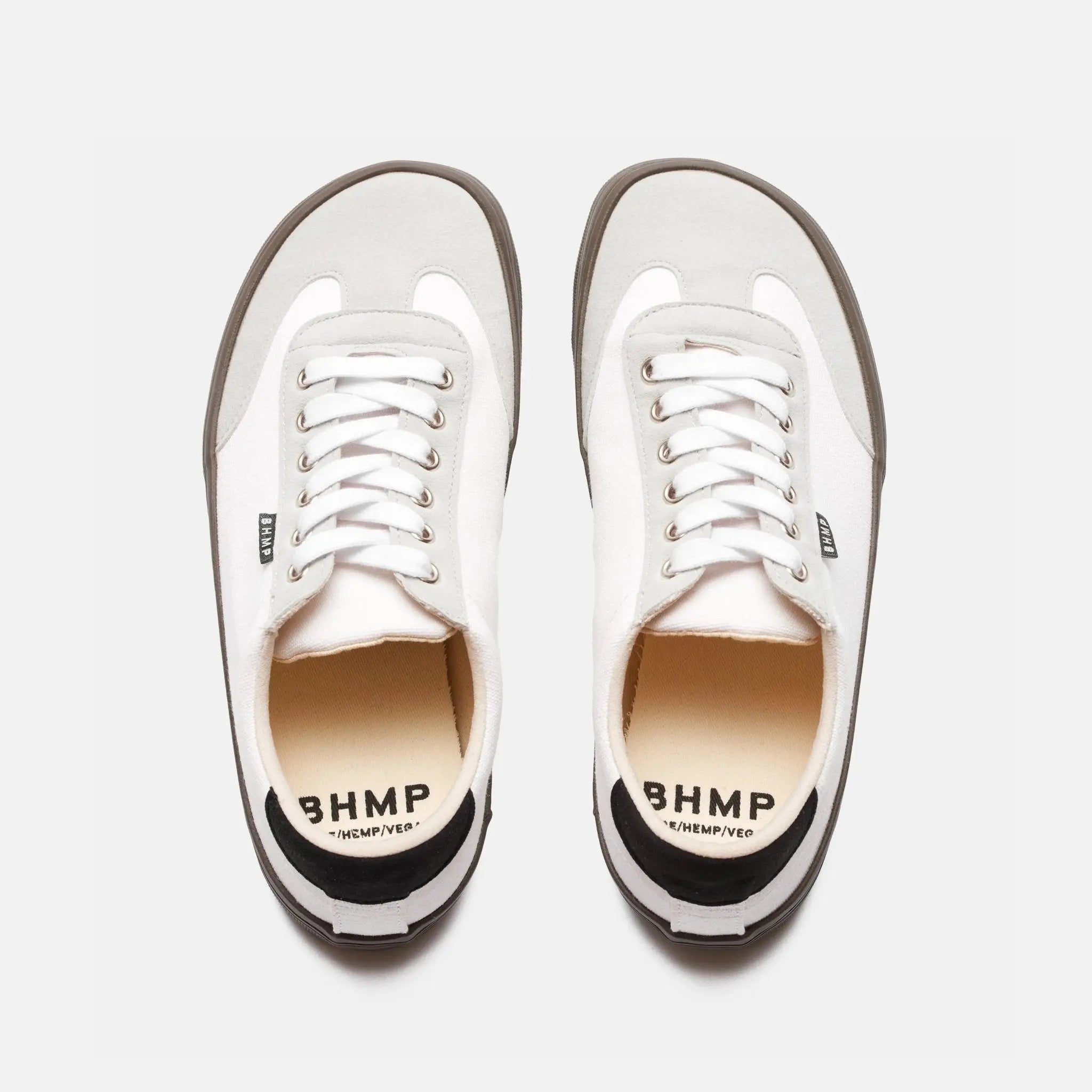 Bohempia - Felix White & Dark Gum - Zapatillas barefoot veganas unisex blancas