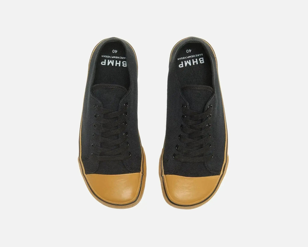 Bohempia Herlik Black & Gum - Zapatillas barefoot veganas unisex negras