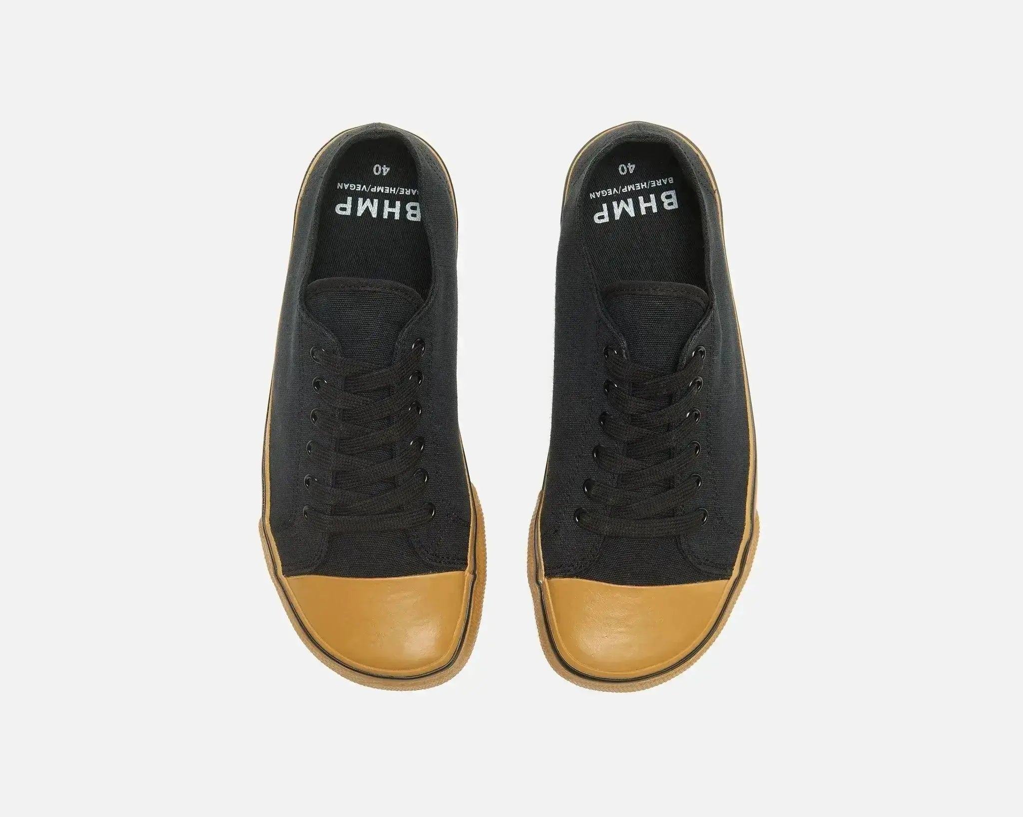 Bohempia Herlik Black & Gum - Zapatillas barefoot veganas unisex negras
