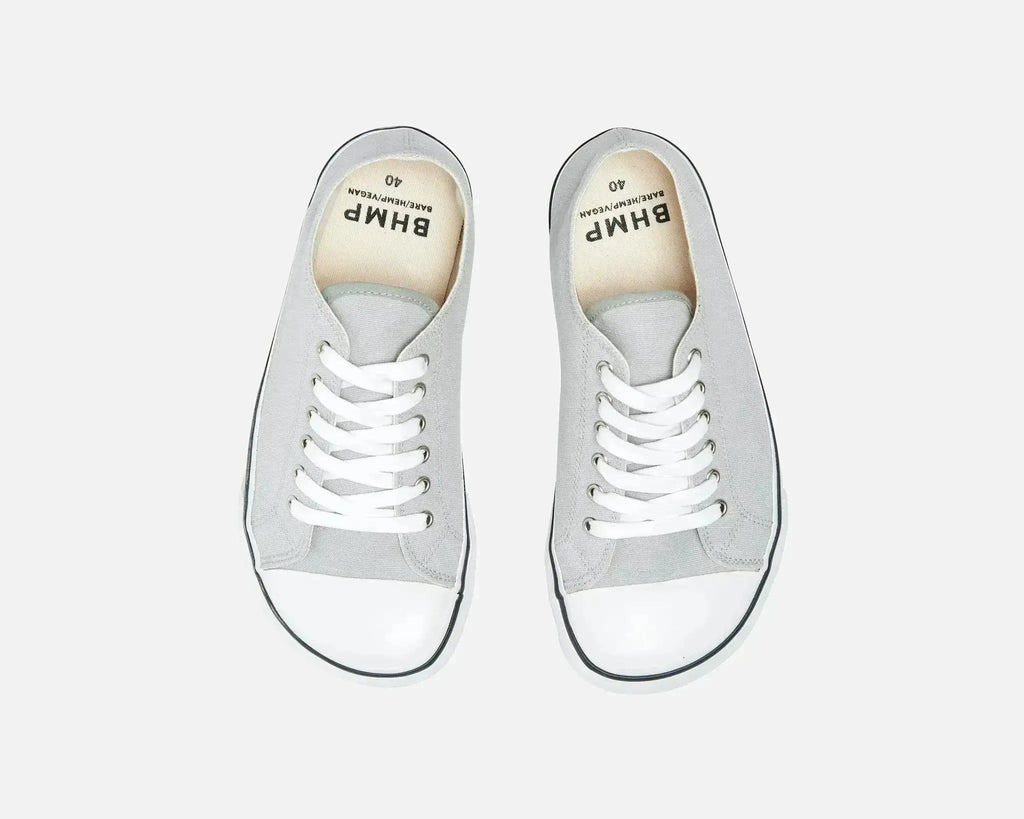 Bohempia Herlik Light Grey & White - Zapatillas barefoot veganas unisex gris claro