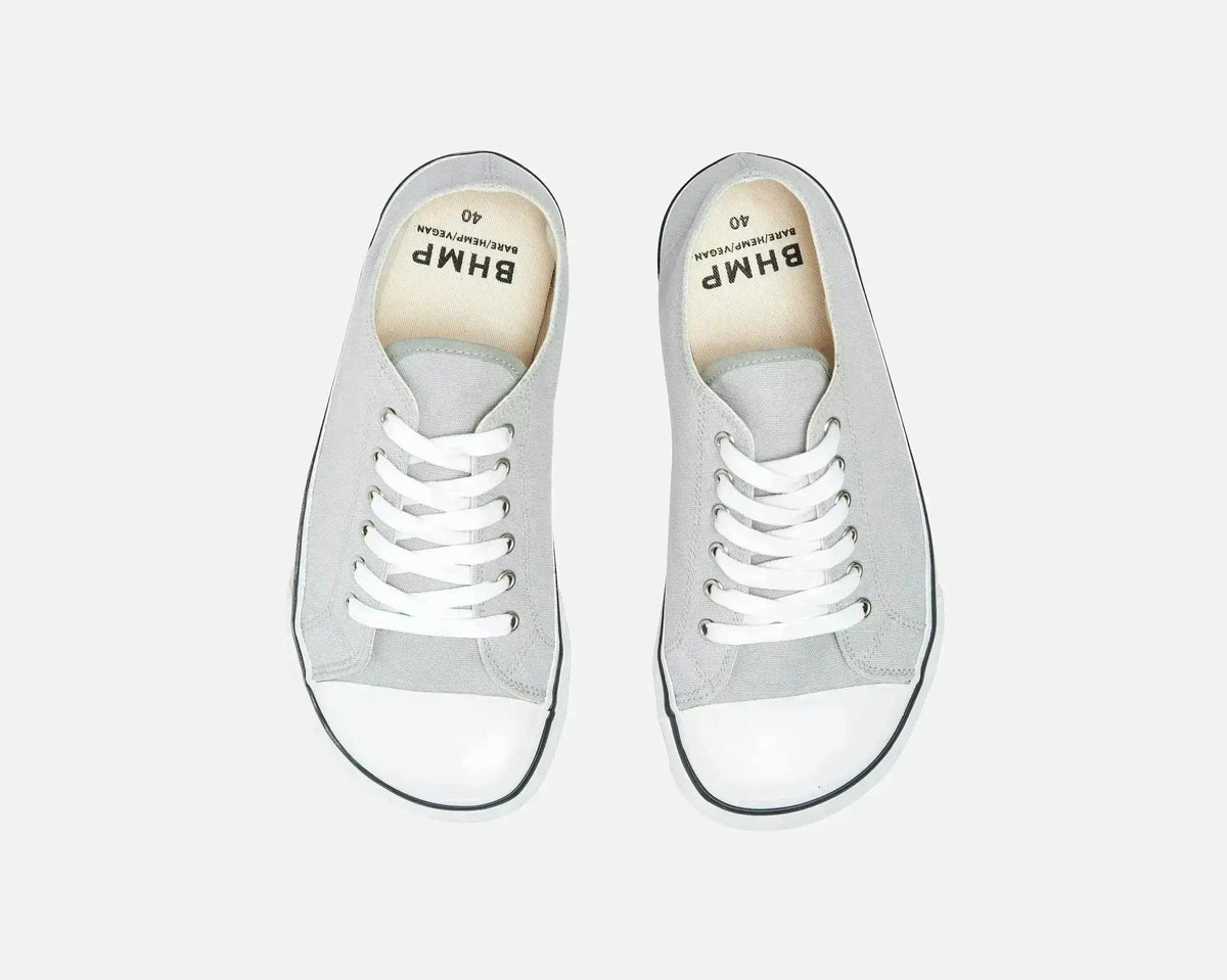Bohempia Herlik Light Grey & White - Zapatillas barefoot veganas unisex gris claro
