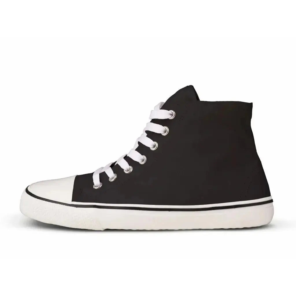 Bohempia - Orik 2.0 Black & White - Zapatillas barefoot de caña alta veganas unisex negras