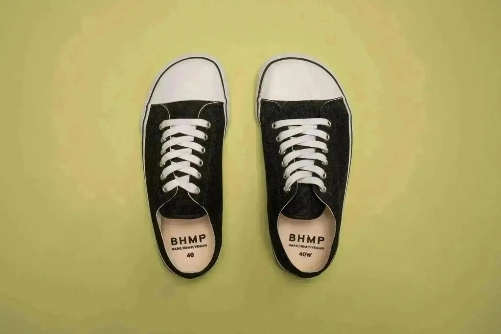 Bohempia - Orik 2.0 Black & White - Zapatillas barefoot de caña alta veganas unisex negras