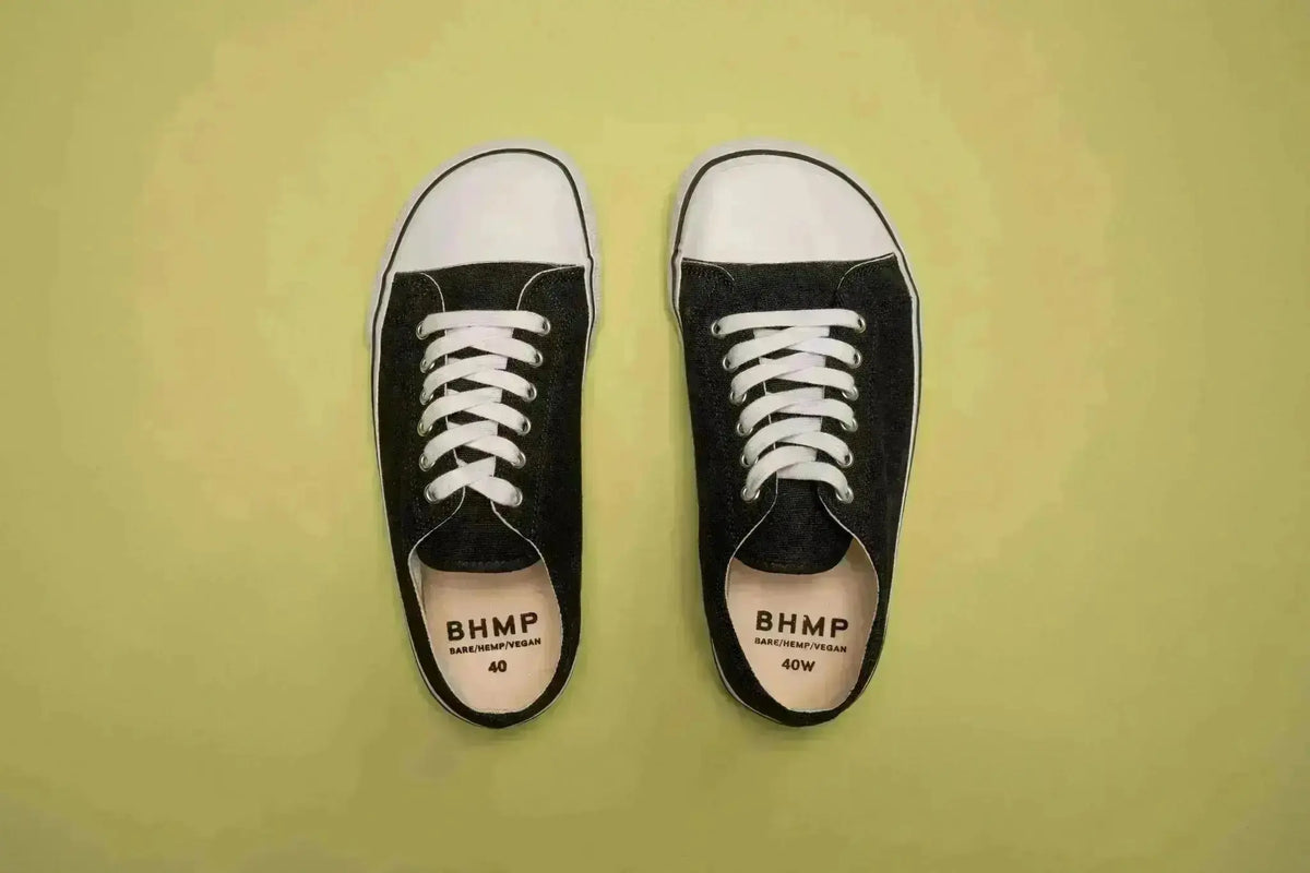 Bohempia - Orik 2.0 Black & White - Zapatillas barefoot de caña alta veganas unisex negras