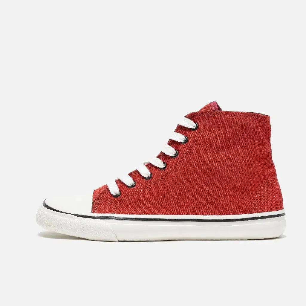 Bohempia - Orik 2.0 Burgundy & White - Zapatillas barefoot de caña alta veganas unisex granate