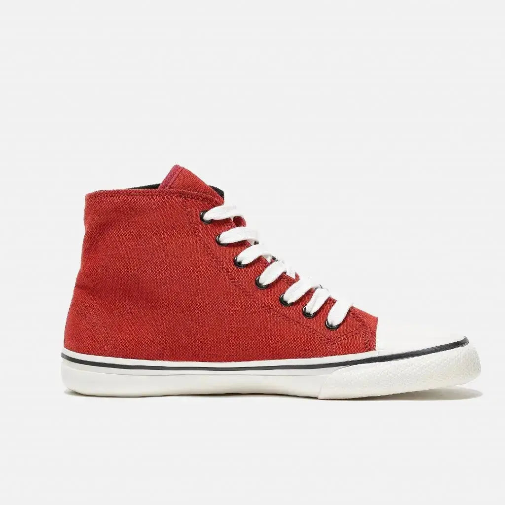 Bohempia - Orik 2.0 Burgundy & White - Zapatillas barefoot de caña alta veganas unisex granate