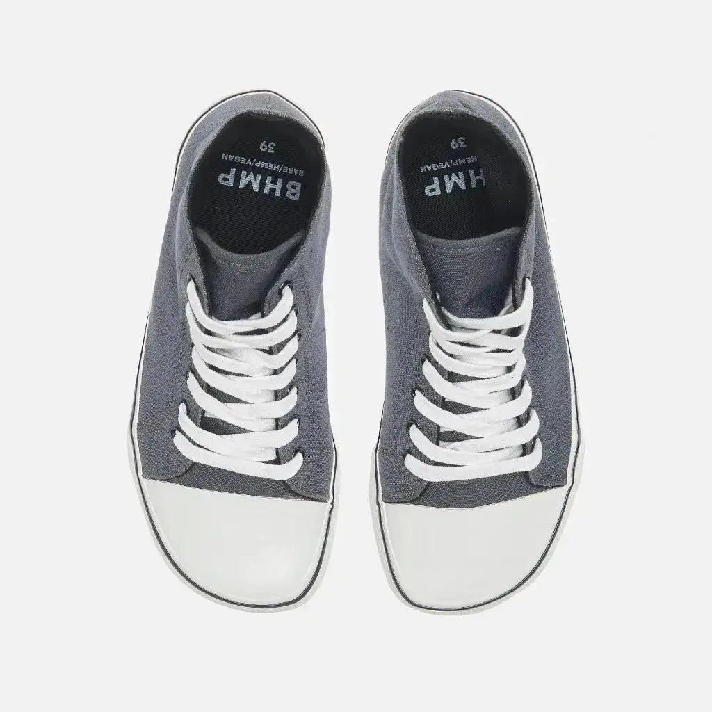 Bohempia - Orik 2.0 Gris Foncé & Blanc - Baskets barefoot montantes