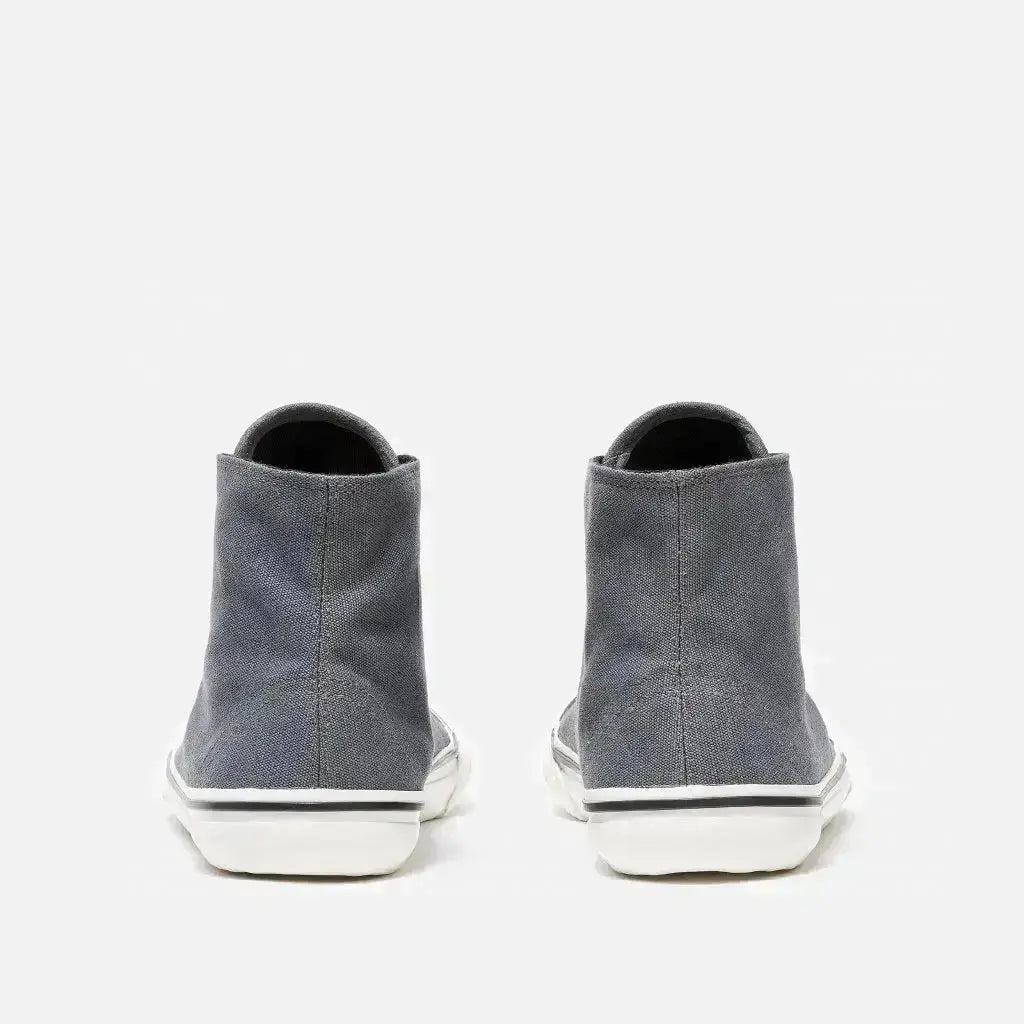 Bohempia - Orik 2.0 Dark Grey & White - Zapatillas barefoot de caña alta veganas unisex gris oscuro