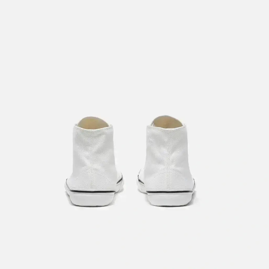 Bohempia - Orik 2.0 White & White - Zapatillas barefoot veganas de caña alta unisex blancas