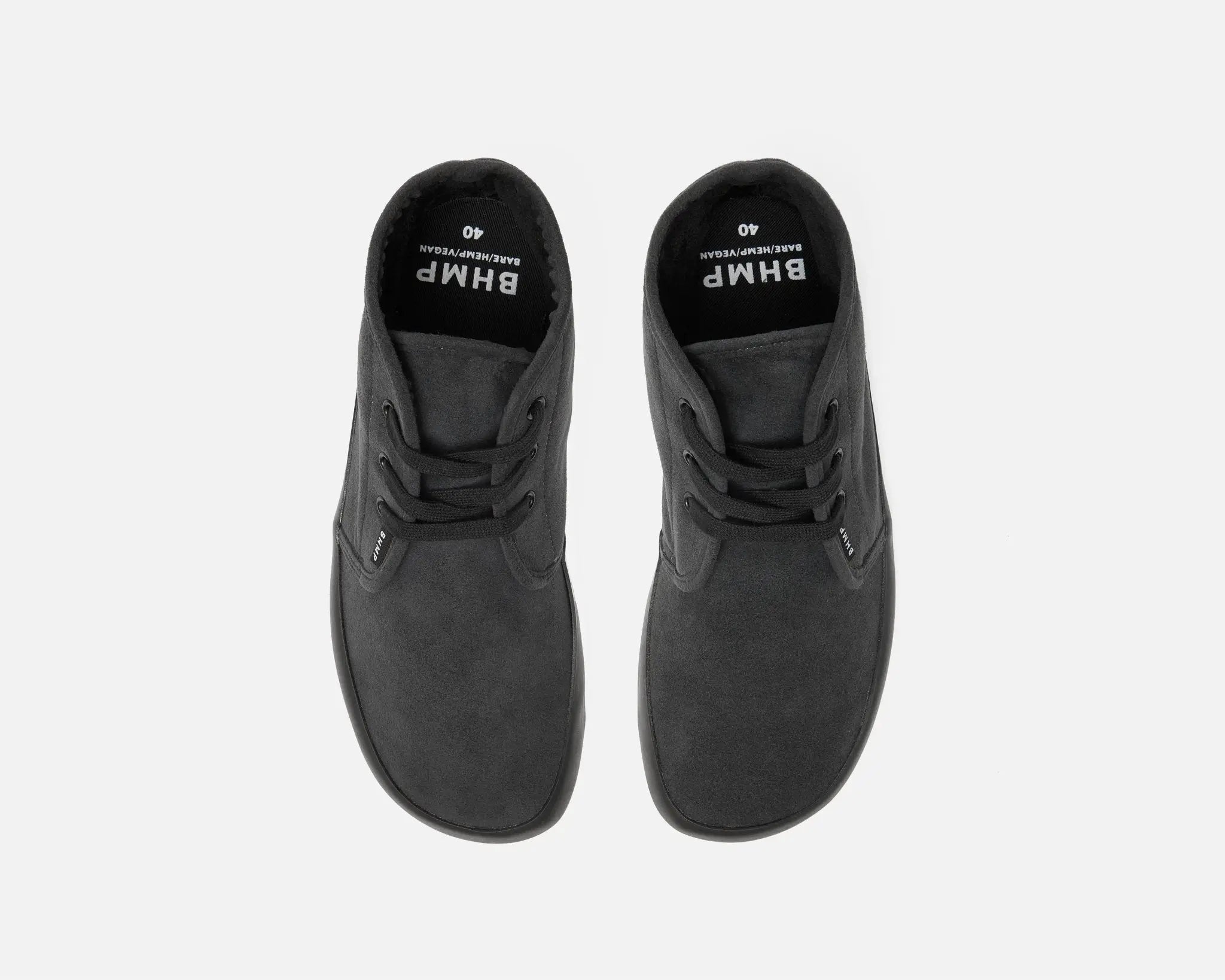 Bohempia - Zavid 2.0 Charcoal Black - Botines barefoot veganas unisex negras