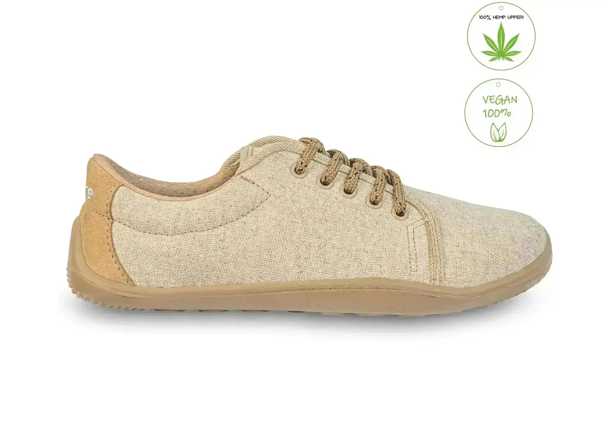 4.bare - 4.Hemp 1 Natural - Zapatillas barefoot de cáñamo para mujer beige