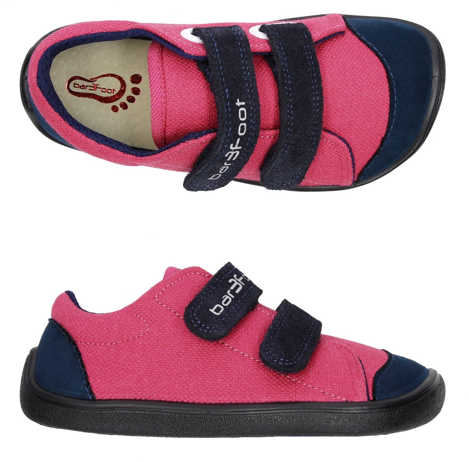 Bar3foot - Elf Denver Vegan 3BE29/10 - Sneakers barefoot - rosa y marino-3F-Cacles Barefoot-Tienda de calzado barefoot respetuoso minimalista