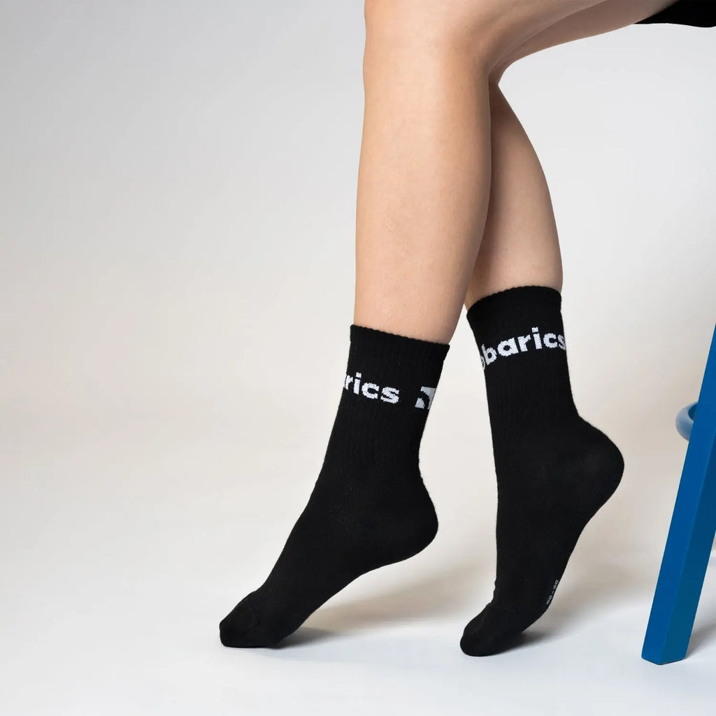 Barebarics - Barefoot calcetines - Crew - Black - Big logo - 3 pack
