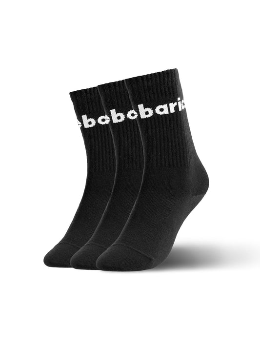 Barebarics - Barefoot calcetines - Crew - Black - Big logo - 3 pack