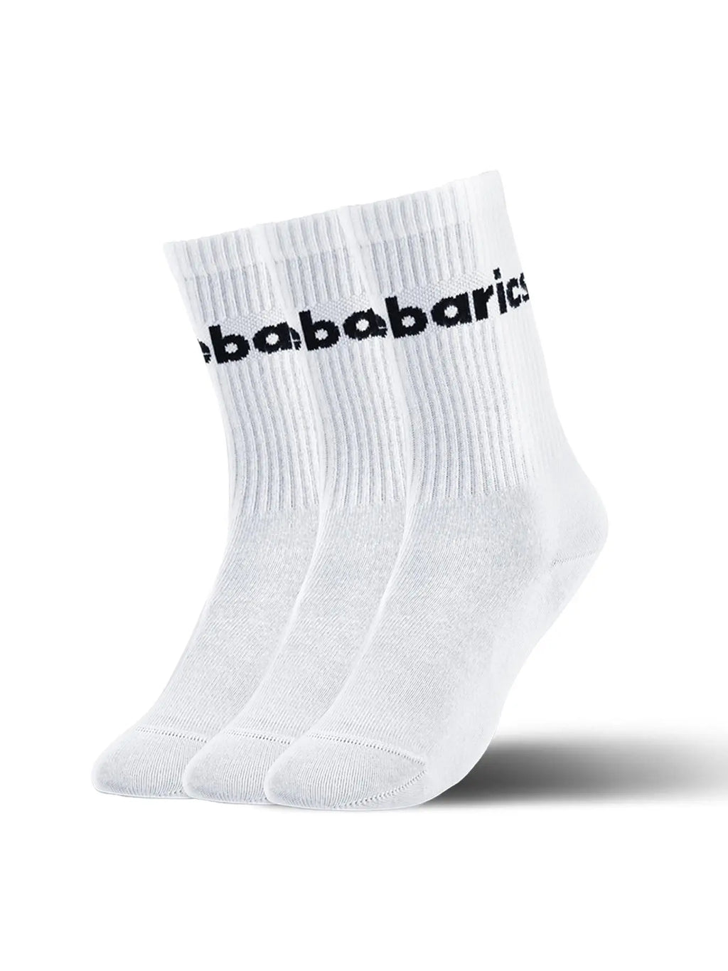 Barebarics - Barefoot calcetines - Crew - White - Big logo - 3 pack