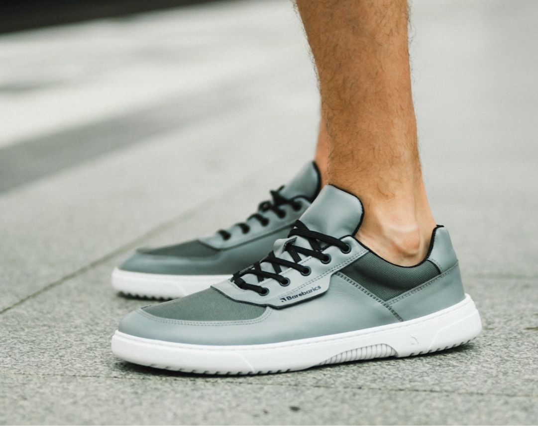 Barebarics - Bravo Grey & White - Deportivas barefoot-Barebarics-Cacles Barefoot-Tienda de calzado barefoot respetuoso minimalista