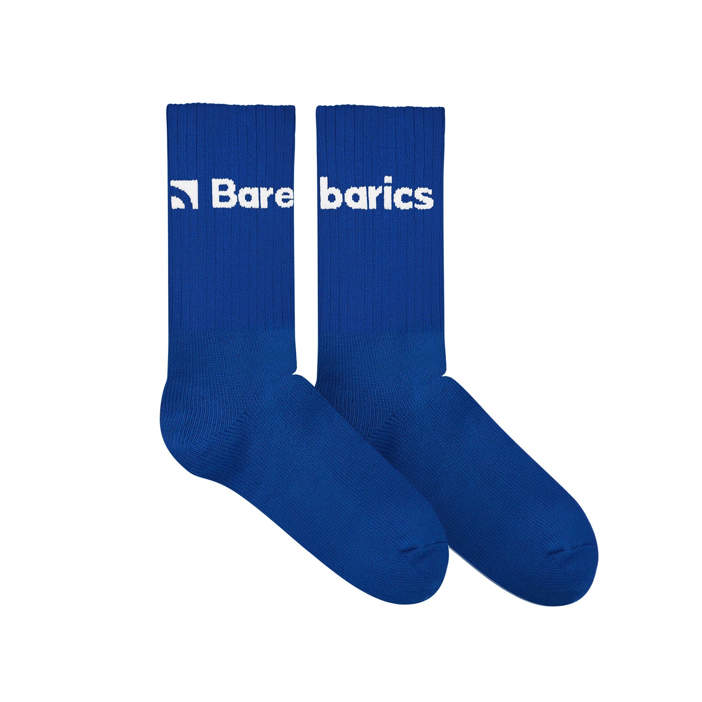 Barebarics - Crew Cobalt Blue Big logo - Calcetines respetuosos-Barebarics-Cacles Barefoot-Tienda de calzado barefoot respetuoso minimalista