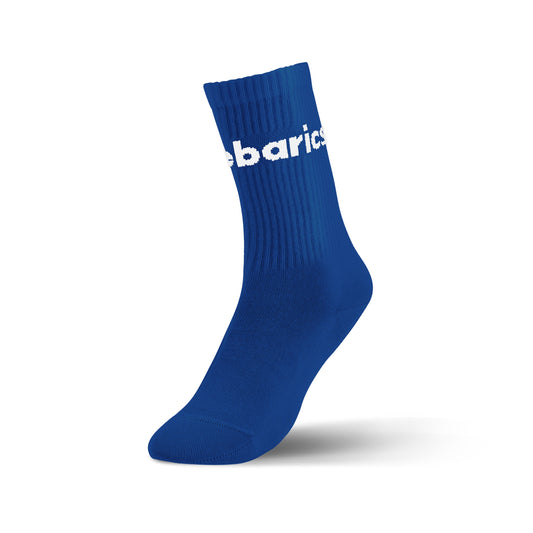 Barebarics - Crew Cobalt Blue Big logo - Calcetines respetuosos-Barebarics-Cacles Barefoot-Tienda de calzado barefoot respetuoso minimalista