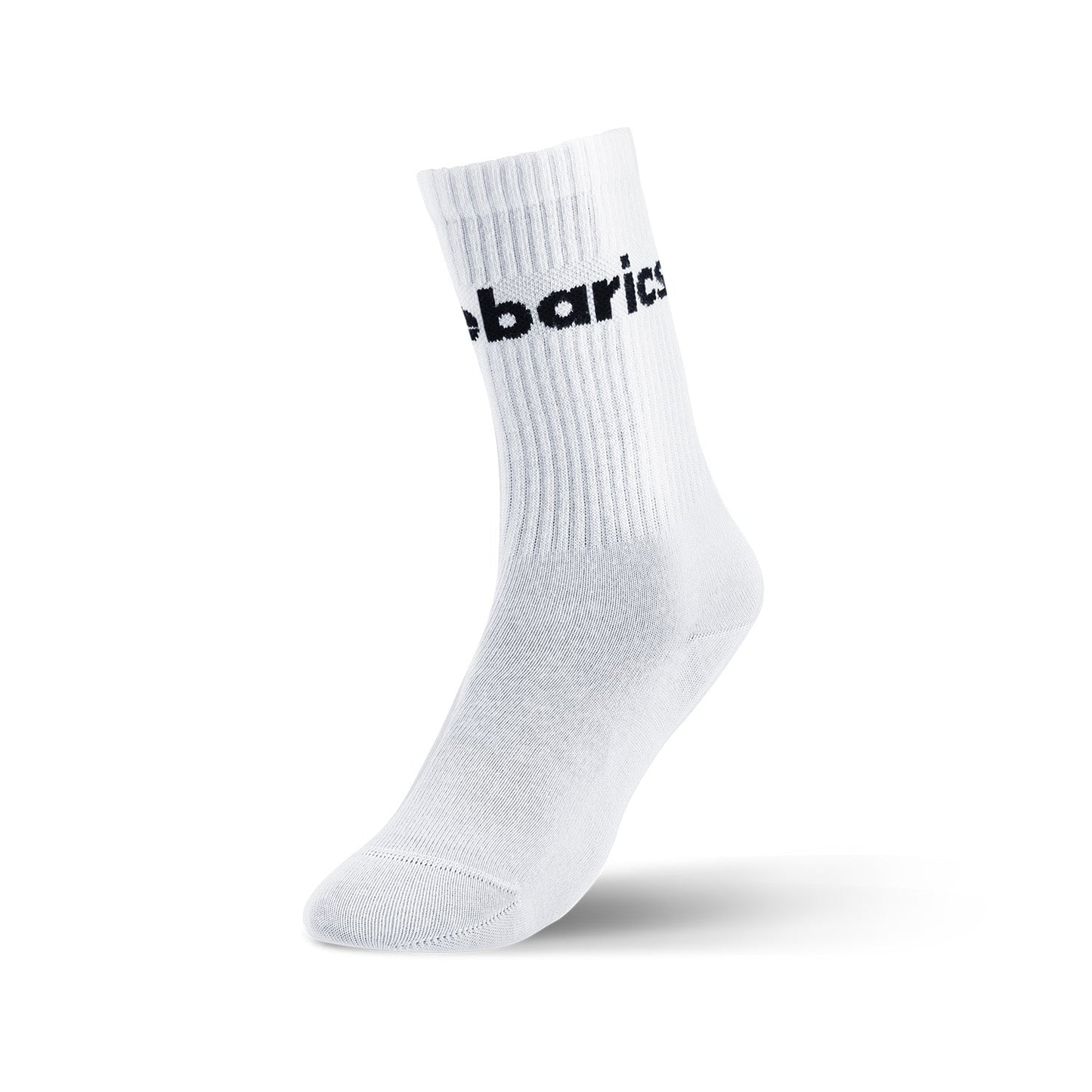 Barebarics - Crew White Big logo - Calcetines respetuosos-Barebarics-Cacles Barefoot-Tienda de calzado barefoot respetuoso minimalista