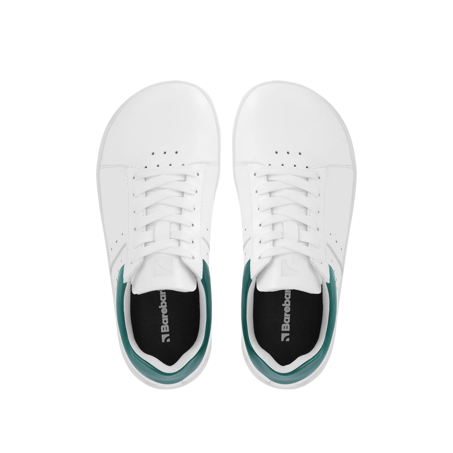 Barebarics - Enigma White & Dark Green - Deportivas barefoot-Barebarics-Cacles Barefoot-Tienda de calzado barefoot respetuoso minimalista