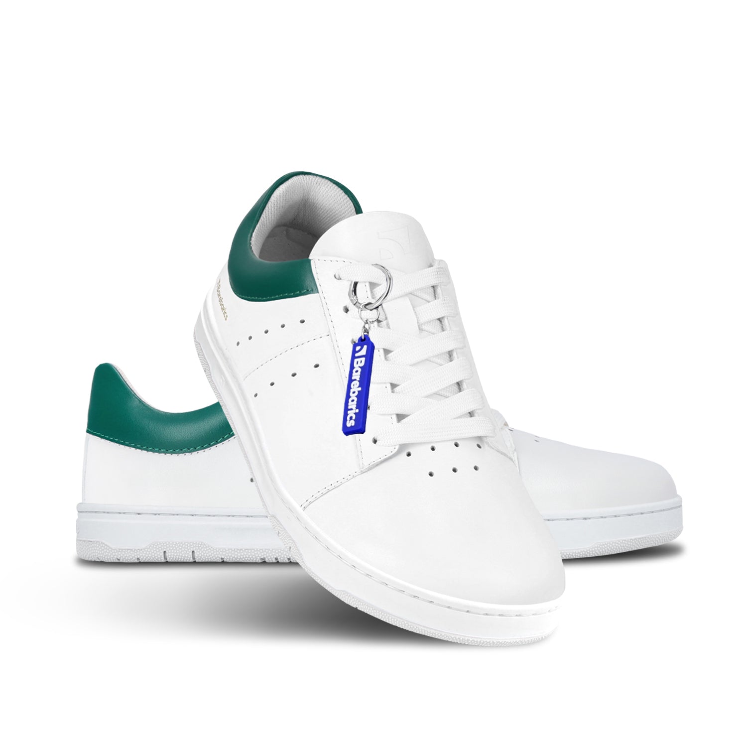 Barebarics - Enigma White & Dark Green - Deportivas barefoot-Barebarics-Cacles Barefoot-Tienda de calzado barefoot respetuoso minimalista
