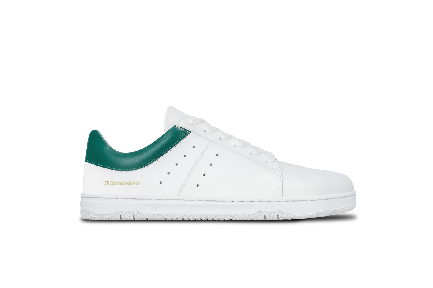 Barebarics - Enigma White & Dark Green - Deportivas barefoot-Barebarics-Cacles Barefoot-Tienda de calzado barefoot respetuoso minimalista