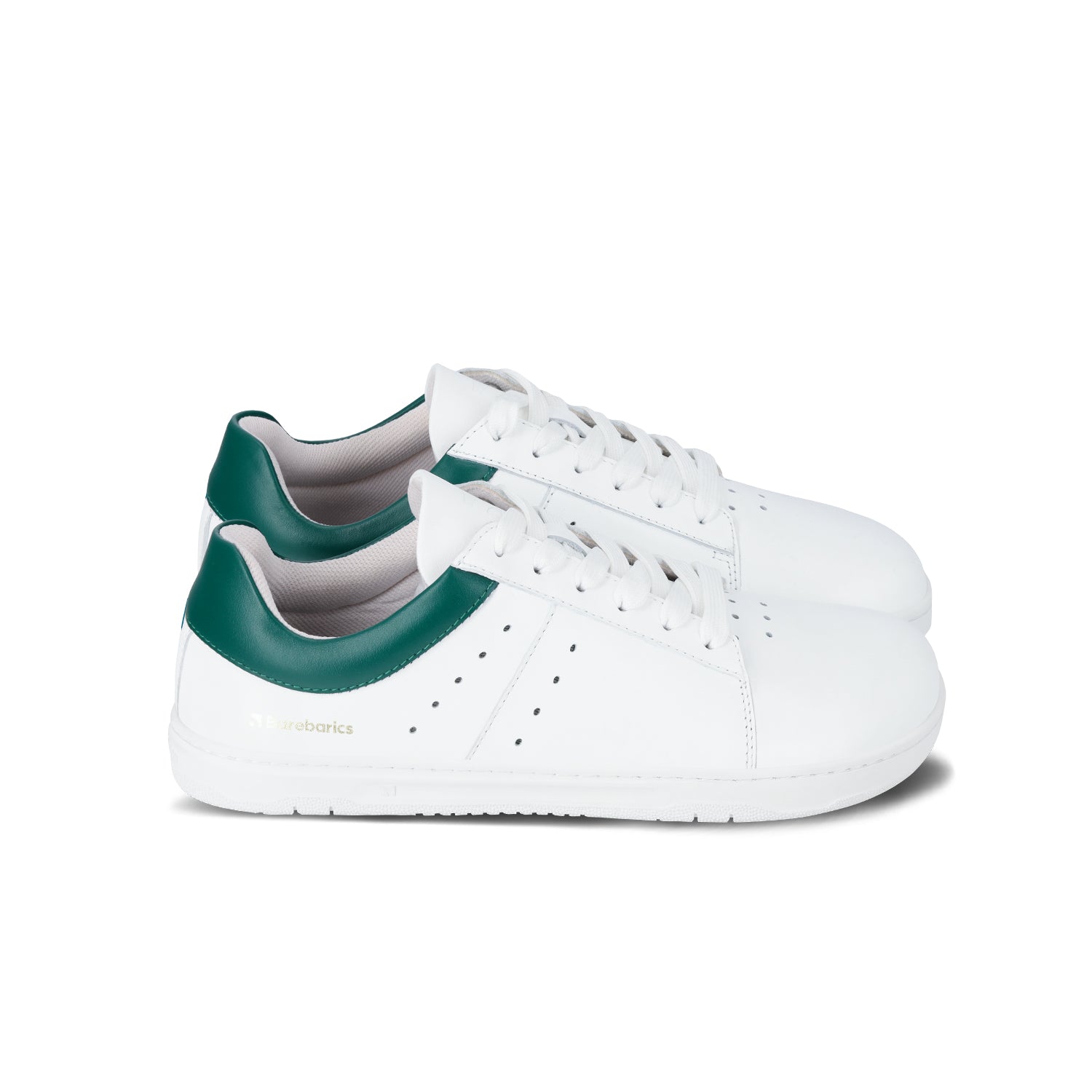 Barebarics - Enigma White & Dark Green - Deportivas barefoot-Barebarics-Cacles Barefoot-Tienda de calzado barefoot respetuoso minimalista
