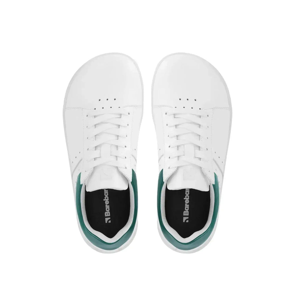 Barebarics - Enigma White & Dark Green - Zapatillas barefoot unisex blanco y verde