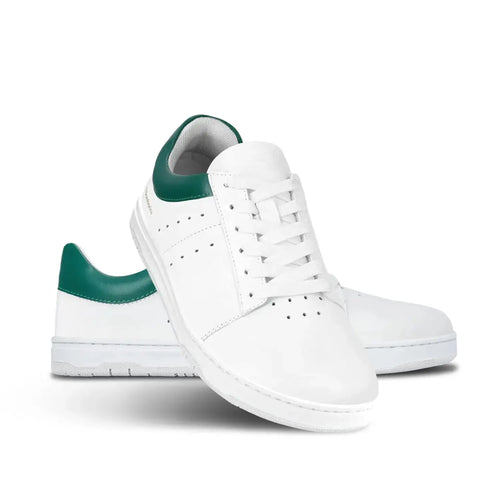 Barebarics - Enigma White & Dark Green - Zapatillas barefoot unisex blanco y verde
