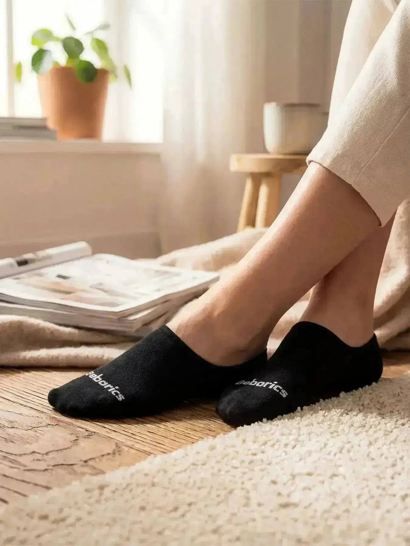 Barebarics - Lot de 3 paires de chaussettes barefoot No Show Black