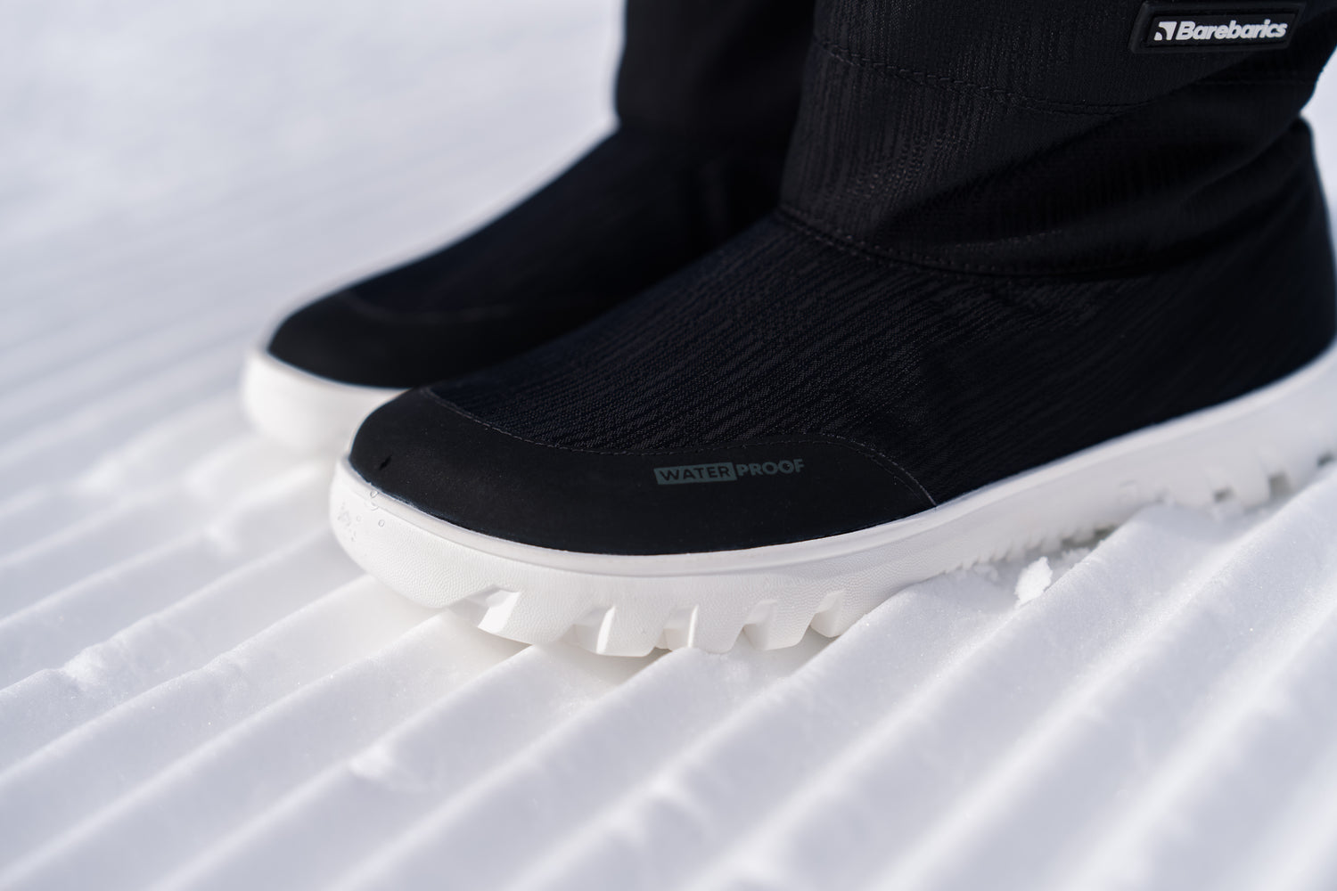 Barebarics - PolarStride Black - Botas de nieve barefoot-Barebarics-Cacles Barefoot-Tienda de calzado barefoot respetuoso minimalista