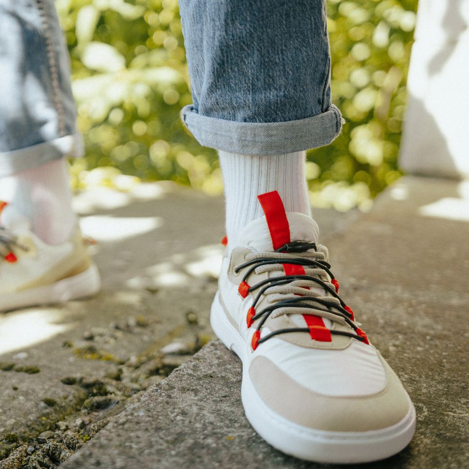 Barefoot Sneakers Barebarics - Revive - Beige & White-Barebarics-Cacles Barefoot