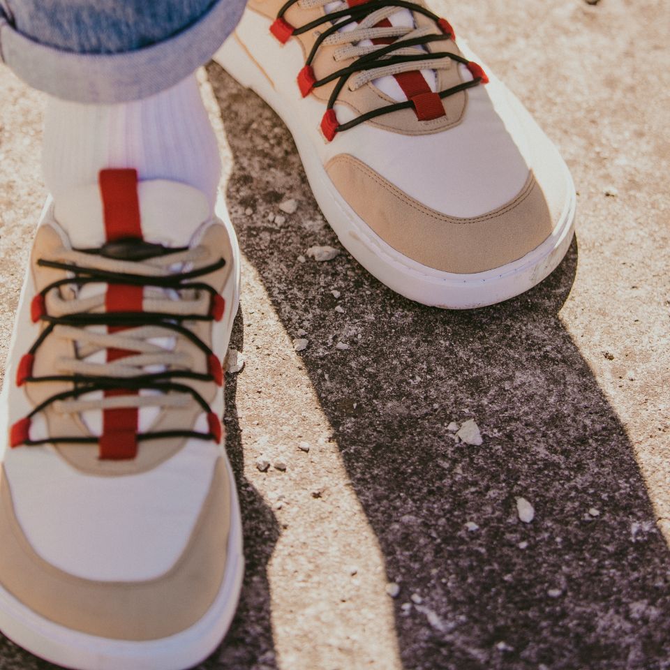 Barefoot Sneakers Barebarics - Revive - Beige & White-Barebarics-Cacles Barefoot