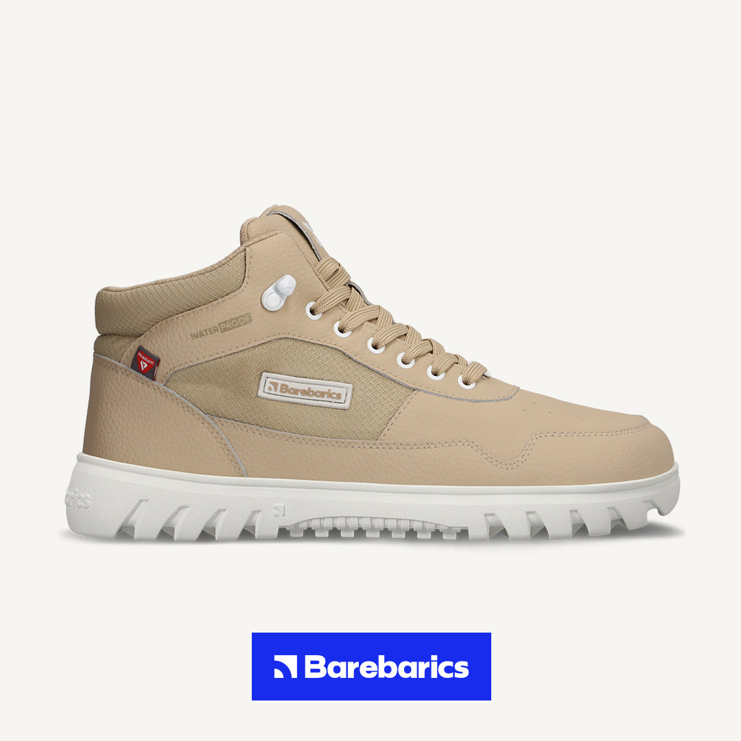Barebarics - UrbanEdge Beige - Botas impermeables barefoot-Barebarics-Cacles Barefoot-Tienda de calzado barefoot respetuoso minimalista