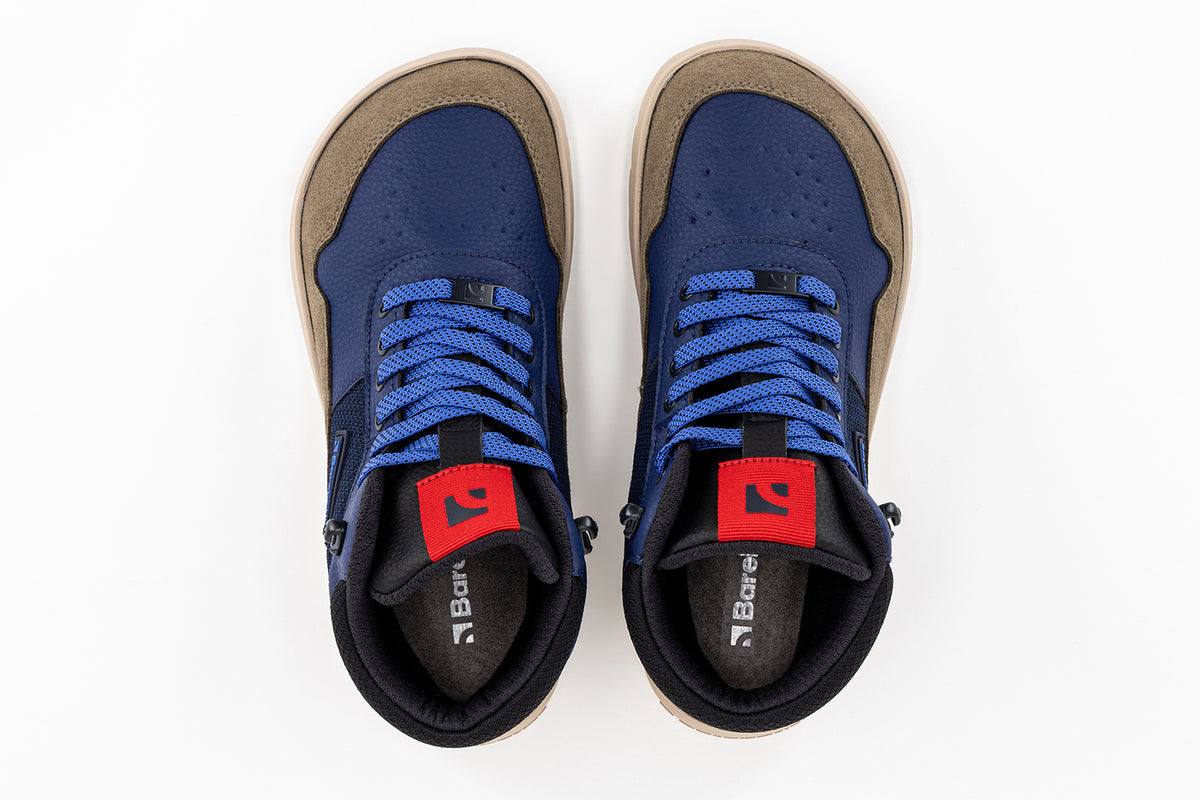 Barebarics - UrbanEdge Dark Blue & Olive Brown - Waterproof barefoot boots